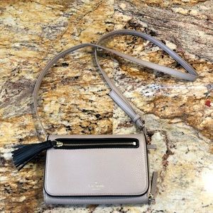 Kate Spade light grey/cream colored crossbody. 7” by 5”